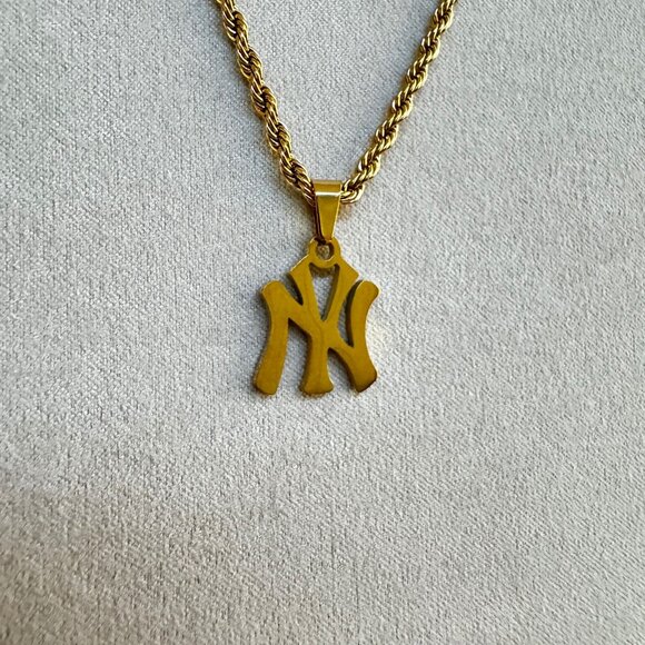 New York Yankees Necklace - NY Necklace - 3mm Rope 22" - Baseball Necklace - Picture 3 of 4